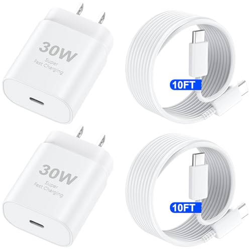 USB C for iPhone 16 15 Pro Max Charger Fast Charging Block, 30W USB C Charger with 10FT USB-C Fast Charging Long Cable Cord for iPhone 16 Pro Max/16 Pro/16 Plus/16/15 ProMax/15Pro/15Plus/15 GalaxyS24