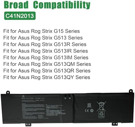 C41N2013 Laptop Battery Replacement for Asus Rog Strix G15 G513 G513R G513IR G513IM G513QM G513QR G513QY Series Notebook 15.4V 90Wh 5845mAh