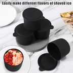 4pcs Ice Block Stencil, Reusable Silicone Ice Template with Lid Ice Shaver Template Ice Stencil Replacement for Kitchenaid Ice Shaver Machine Accessories for Shaved Ice Making (Black)