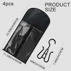 Jonley 4Pcs Wig Storage Wig Bags Storage with Hanger, Wig Storage Bag with Hair Extensions Wigs and Accessories, Breathable and Easy to Carry Home Hair Salon Travel Available (Black 23.5in)