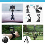 AKASO Outdoor Sports Action Camera Accessories Kit 14 in 1 for AKASO EK7000/ EK7000 Pro/Brave 4/ Brave 7 LE/ V50X/ V50 Pro/ V50 Elite/Go Pro Hero 9 in Swimming Any Other Outdoor Sports