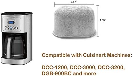 Cuisinart Compatible Activated Charcoal Water Filter Replacement - Universal Fit All Cuisinart and Braun Coffee Makers - Pure and Refresh Taste (12 Pack)