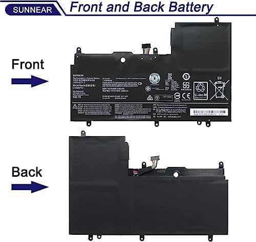 L14M4P72 45Wh Laptop Battery Replacement for Lenovo Yoga 3-1470 Yoga 700-14ISK Series Notebook L14S4P72 5B10G84689 5B10K10226 5B10G75095 5B10K10224 7.4V 6280mAh