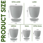 Utopia Home - Plant Pots Indoor with Drainage - 7/6.6/6/5.3/4.8 Inches Home Decor Flower Pots for Indoor Planter - Pack of 10 Plastic Planters for Indoor Plants, Cactus, Succulents Pot - Gray