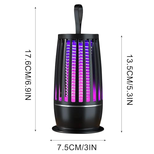CSEONE Electric 𝑩𝒖𝒈 𝒁𝒂𝒑𝒑𝒆𝒓 for Indoor & Outdoor - Rechargeable 𝑴𝒐𝒔𝒒𝒖𝒊𝒕𝒐 & 𝑭𝒍𝒚 𝑲𝒊𝒍𝒍𝒆𝒓, Portable Quiet USB LED Light 𝑻𝒓𝒂𝒑 for Home Office #Daily Use (Black)