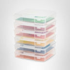 IRIS USA Board Game Storage Craft Organizer Box with Snap-Tight Latch Lid, 6-Pack Portable Plastic Case Bin for Puzzles, Magazines, Hobbies, Art Supplies, Fits 8.5" x 11" & A4 Papers, Thick, Clear