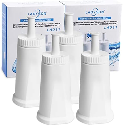 4 Pack Water Filter for Breville Claro Swiss - Oracle, Barista Touch Filters Bambino Espresso Coffee Machine Replacement Compare to Part #BES008WHT0NUC1