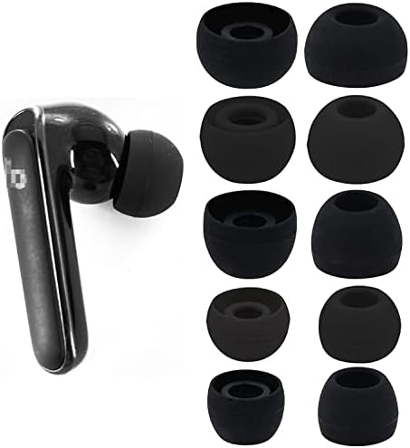 Ear Tips Compatible with Anker Soundcore P2 / P3, Silicone Ear Buds Ear Cap Ear Plug Eartips Replacement for Soundcore Life P3 / Soundcore Life P2, XS/S/M/L/XL 5 Size 5 Pairs, Black