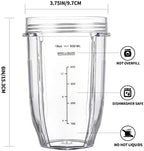 [Upgraded] Replacement 18oz Nutri Ninja Blender Cup with Sip & Seal Lid For Auto-IQ BL480, BL482, BL490, BL640, BL642, & BL680 Auto IQ Series Blenders., 2 Pack