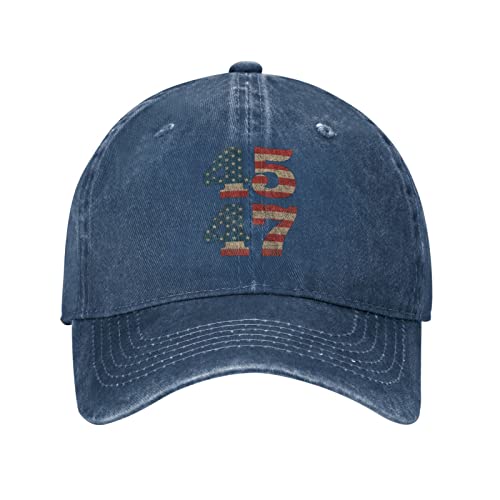 Trump 2024 Hat 45 47 Trump 2024 Hat for Women Baseball Hats with Design Cap Navy Blue