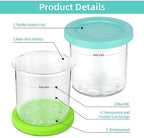 Creami Pint Containers for Ninja - 4 Pack Ninja Creami Pints and Lids,16oz Creamy Smoothie Containers Compatible with NC299AM & C300s Series, Ice Cream Maker Machine Accessories
