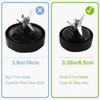 Ninja Blender Replacement Parts, 6 Fins Extractor Blade Assembly Fits Ninja 16oz Cups, Replacement Blade Compatible with Nurti Ninja Blenders Pro BL660 BL663 BL663CO BL665Q BL740 BL770
