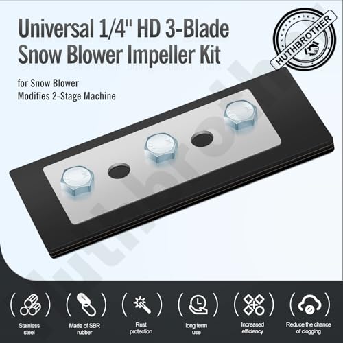 Snow Blower Impeller Modification Kit - 1/4" 3-Blade Universal, for Modifies 2-Stage Machine (3)