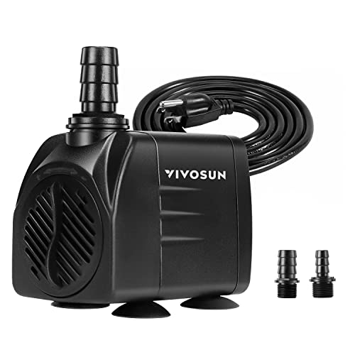 VIVOSUN 660GPH Submersible Water Pump, 2500L/H 35W aquarium pump, Ultra Quiet Fountain Pump with 8.2ft/2.5m High Lift for Fish Tank, Pond, Aquarium, Statuary, Hydroponics