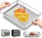 GXF Cuisinart TOA-60 TOA-65 TOA-70 Air Fryer Tray Replacement, 12.2 x 11.2 x 2.3 inches, Silver, 360 Heat Circulation, BPA Free, Steel, Dishwasher Safe