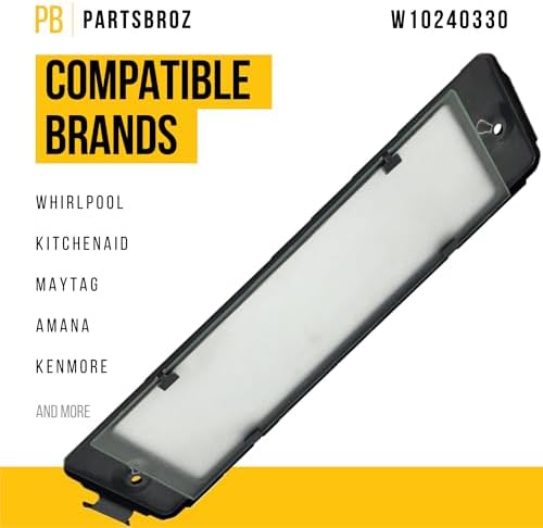 PartsBroz W10240330 Light Housing Lens Cover - Compatible With Whirlpool Maytag KitchenAid Amana Microwave Oven - Replaces AP4372897 W10210873 1482659 PS2349147 Ultra Durable Replacement