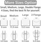 8 Pairs Powerbeats Pro Ear Tips Buds, 4 Size Replacement Soft Flexible Fit in Case Noise Reduce Silicone Rubber Earbuds Eartips Wing Skin Accessories Compatible with Beats Flex/BeatsX - White