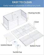 Pawfly Aquarium Fish Breeding Box Acrylic Hatchery Incubator Tank with Suction Cups Large Isolation Box for Baby Fish Shrimp Betta Guppy and Platy