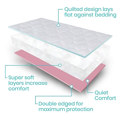 Vive Bed Pads for Incontinence Washable, Bed Wetting Protection for Adults & Elderly - Waterproof Reusable Underpads for Mattress, Women, Men, Kids, Pets (Pink, 34" x 52")