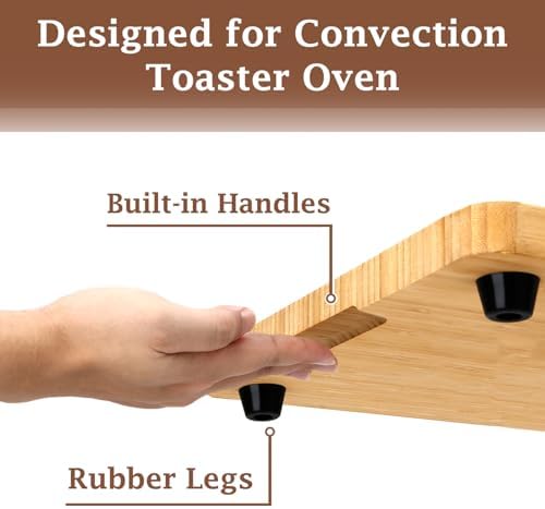 Bamboo Cutting Board Compatible with Ninja Foodi SP101 SP201 SP301 Air Fryer Oven, Accessories for Countertop Convection Toaster Oven, Creates Storage Space, Heat Resistant Silicone Feet