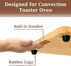Bamboo Cutting Board Compatible with Ninja Foodi SP101 SP201 SP301 Air Fryer Oven, Accessories for Countertop Convection Toaster Oven, Creates Storage Space, Heat Resistant Silicone Feet