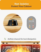 Wood Cutting Board Compatible with Ninja Foodi SP101 SP201 SP301 Air Fryer Oven, Accessories for Convection Oven with 4 Silicone Feet 16.3" × 10.4",Add Storage Space,Protects Cabinet