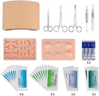 Medarchitect Premium Suturing Skill Trainer Including DIY Incision Suture Pad with Hook & Loop Replacement Design, 19 Pre-Cut Wounds Pad & Complete Tools for Advanced Suture Skill Practice