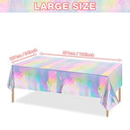 8 Pack Iridescence Plastic Tablecloths Shiny Disposable Laser Rectangle Table Covers Holographic Foil Tablecloth Iridescent Party Decoration Birthday Bridal Wedding Christmas 54" x 108"(Laser)