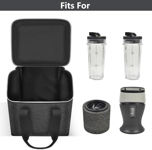Portable Blender Storage Bag Compatible with Ninja Fit Compact Personal Blender, Cordless Blenders Carrying Holder Case with Handle for Smoothie Maker Accessories (Box Only) - Dark Grey