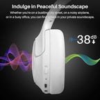 TOZO HT2 Hybrid Active Noise Cancelling Headphones, Wireless Over Ear Bluetooth Headphones+HT2 Replacement Ear Pads White