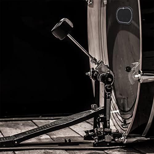 SUPVOX 2 Pcs Bass Drum Single Pedal Patch: 6.1 x 3.5 Inch Self-adhesive Drumhead Mute Pad - Percussion Instrument Accessories, Black Drum Patch for Replacement Kick Drum
