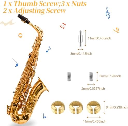 Alto Saxophone Repair Kit,118 Pcs Alto Saxophone Repair Parts Replacement Tools set,Woodwind Musical Instrument Maintenance Replacement Accessories