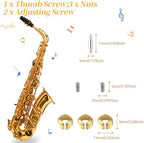 Alto Saxophone Repair Kit,118 Pcs Alto Saxophone Repair Parts Replacement Tools set,Woodwind Musical Instrument Maintenance Replacement Accessories