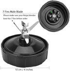 Ninja Blender Replacement Blade, Blender Replacement Parts 7 Fins Extractor Blade Assembly Compatible with BL480-30 BL640-30 BL642-30 BN401 BN751 BN801 NN100-30 NN102 BL2012