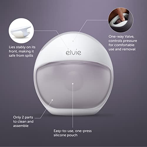 Elvie Curve Manual Wearable Breast Pump | Hands-Free, Kick-Proof, Portable Silicone Pump That Can Be Worn in-Bra for Gentle, Natural Milk Expression | Breast Feeding Essentials