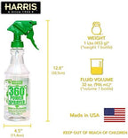 HARRIS Professional Wide Mouth 32oz Empty Spray Bottles for Cleaning Solutions (3-Pack), All-Purpose with Clear Finish, Pressurized Sprayer, Adjustable Nozzle and Measurements