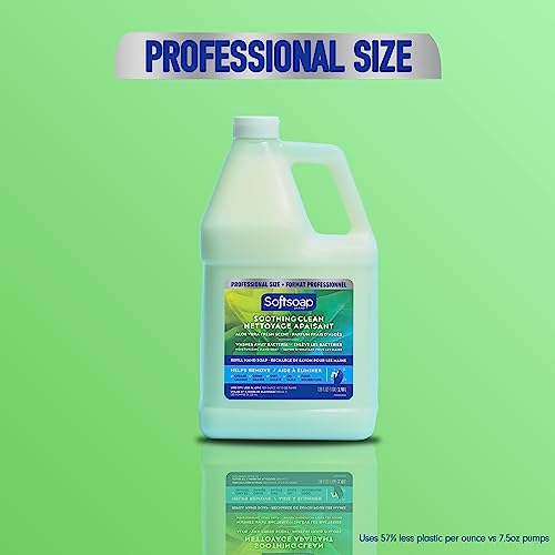 Softsoap Liquid Hand Soap Refill, Soothing Clean, Aloe Vera Fresh Scent - 1 gallon, Pack of 4