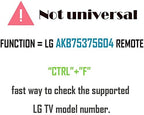 AKB75375604 Replacement TV Remote for LG TV 43UK6300PUE 32LK610BPUA 49UK6300PUE 55UK6300PUE 65UK6300PUE 75UK6570PUB 75SK8070PUA 55SK9000PUA 86UK6570PUB 43UK6250PUB with GP Alkaline 2 pcs Batteries