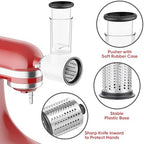 Slicer Shredder Attachment for KitchenAid Stand Mixer, Cheese Grater Attachment for Kitchenaid, Vegetable Salad Maker Accessories with 3 Blades, As Kitchen Aid Mixer Accessories by InnoMoon