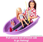 Barbie Camper Playset, 3-in-1 DreamCamper with Pool & 50 Accessories, Transforms into Doll-Sized Truck, Boat & House (Amazon Exclusive)