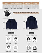 YANIBEST Slouchy Beanie Hat Satin Lined Sleep Cap Satin Bonnet Chemo Headwear Caps for Women and Men Navy Blue