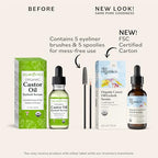 Sky Organics Organic Castor Oil Eyelash & Brow Serum, Hexane-Free Conditioning Oil that Promotes Fuller Looking Lashes & Eye Brows, 100% Pure & Cold-Pressed USDA Certified Organic 1 fl. Oz. / 30 ml
