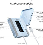 Minisopuru iExpandMate DS802PRO iMac Accessories with 4K@60Hz HDMI, USB C Charging, 2.5GbE, 4TB M.2 SSD Enclosure, USB C Hub for iMac 24 inch M1/M3/M4, iMac Hub with 4 x USB, SD/TF, Audio | Blue
