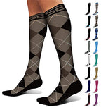 SB SOX Compression Socks (20-30mmHg) for Men & Women – Best Compression Socks for All Day Wear, Better Blood Flow, Swelling! (X-Large, Dress-Black Argyle)