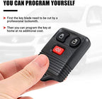 2 Replacement Keyless Entry Remote Key Fob Clicker Transmitter Compatible with Ford 1998-2016 F-150 F-250 F-350, Mazda, Mercury, Lincoln - 3 Button
