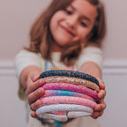 FROG SAC 6 Headbands for Girls - Thin Glitter Toddler Hair Accessories, Little Girl Rainbow Hair Bands, Kids Fashion Head Band Pack, Cute Sparkle Headband Accessory Set