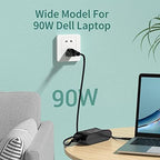 90W AC Adapter Charger Replacement for DELL Latitude E7440 E7450 E6400 E6410 E6420 E6430 E6430s E6440 E6510 E6520 E6530 D610 D620 D630 D820 D830 5590 7404 5424 Rugged Power Cord Laptop