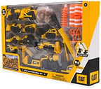 CAT Construction Toys, Little Machines Mega Set, 40-Piece Yellow Vehicles and Construction Site Accessories, Includes Dump Truck, Crane, Excavator, Bulldozer and more, for Kids and Toddlers Ages 3+