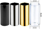 Augshy 4 Pieces Medium Guitar Slides for Acoustic,Stainless Stell Guitar Slides for Electric,Glass Guitar Slide and 8 Pieces Plastic Thumb & Finger Picks Guitar Accessories
