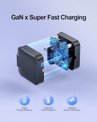 Laptop Charger for Lenovo, Ultra Compact (40% Smaller), Universal Replacement, USB C & Round Connector, 65W, 45W